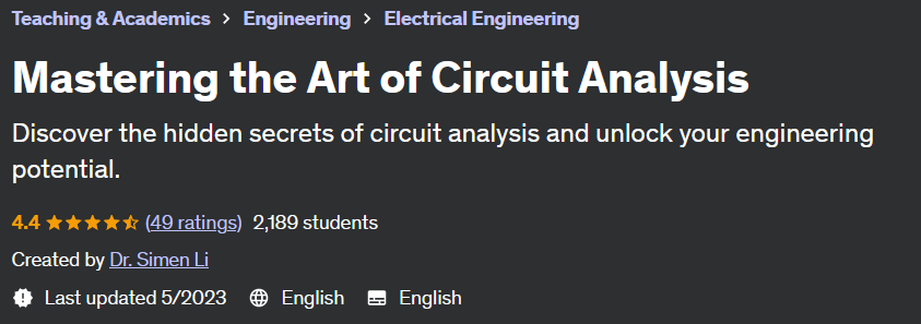 Pictures · Udemy — Mastering the Art of Circuit Analysis 2023-5