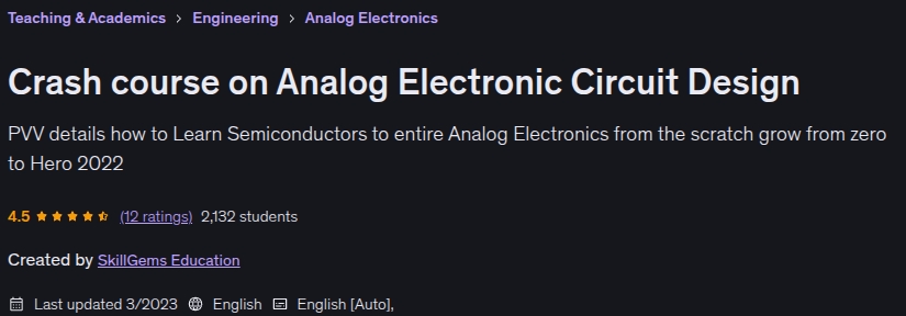 이미지 · Analog Electronic Circuit Design에 대한 리뷰 보기 2023-3