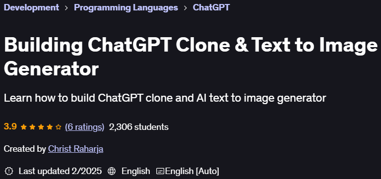 Pictures · Udemy — Building ChatGPT Clone & Text to Image Generator 2023-3