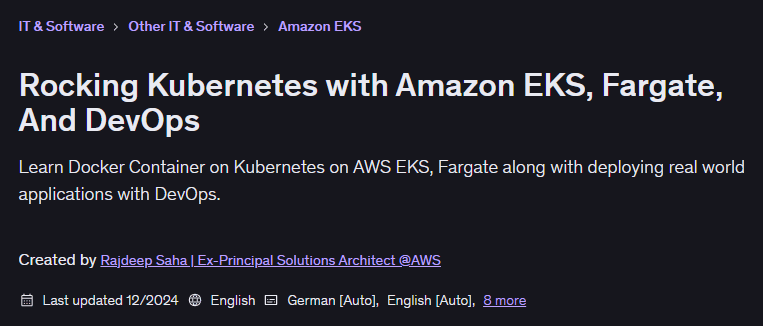 이미지 · 로킹 Kubernetes Amazon EKS, Fargate 및 DevOps 2024-12