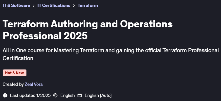 Pictures · Terraform Authoring and Operations Professional 2025 2024-12
