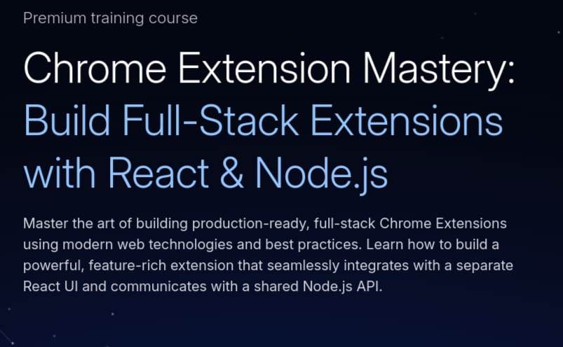 الصور · التمديدات الكاملة – Chrome Extension Mastery: Build Full-Stack Extensions with React & Node.js 2025-2