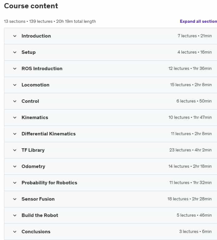 Course topics · Self Driving and ROS – Learn by Doing! Odometry & Control 2023-4