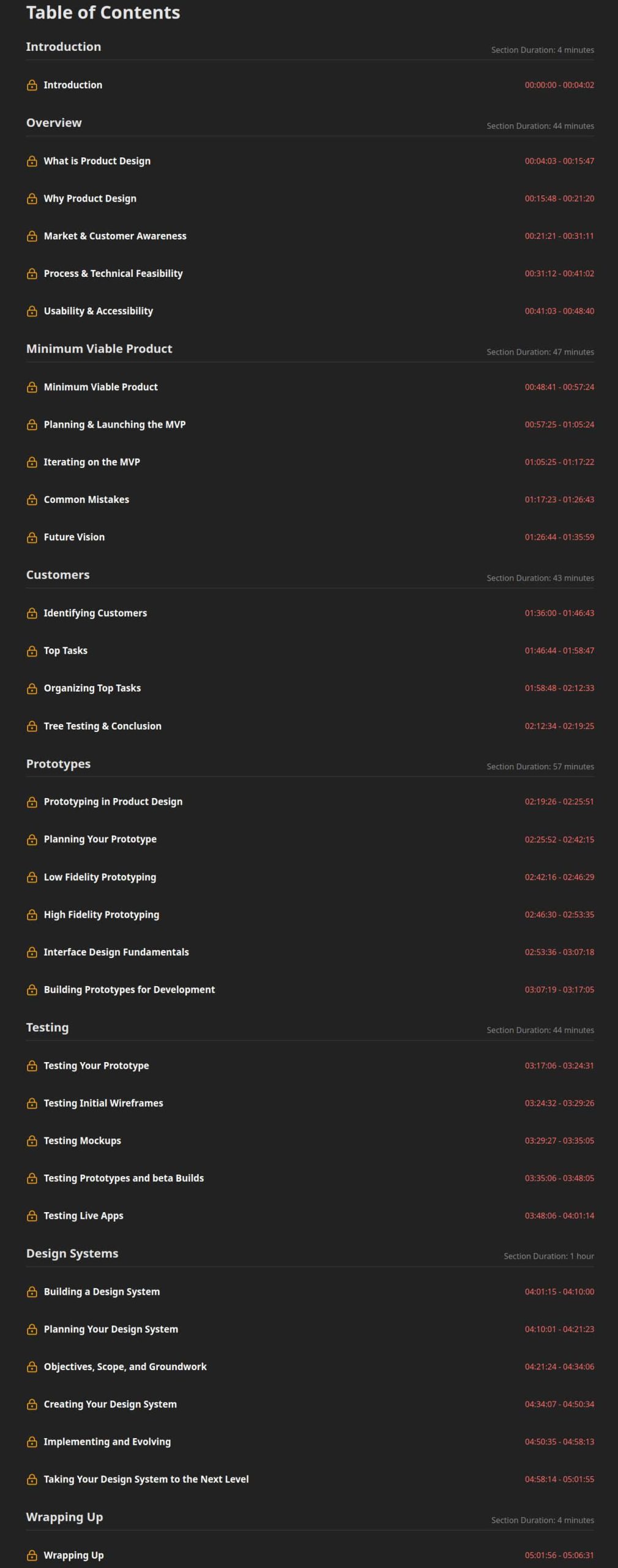 Course topics · Frontend Masters — The Product Design Process 2024-5