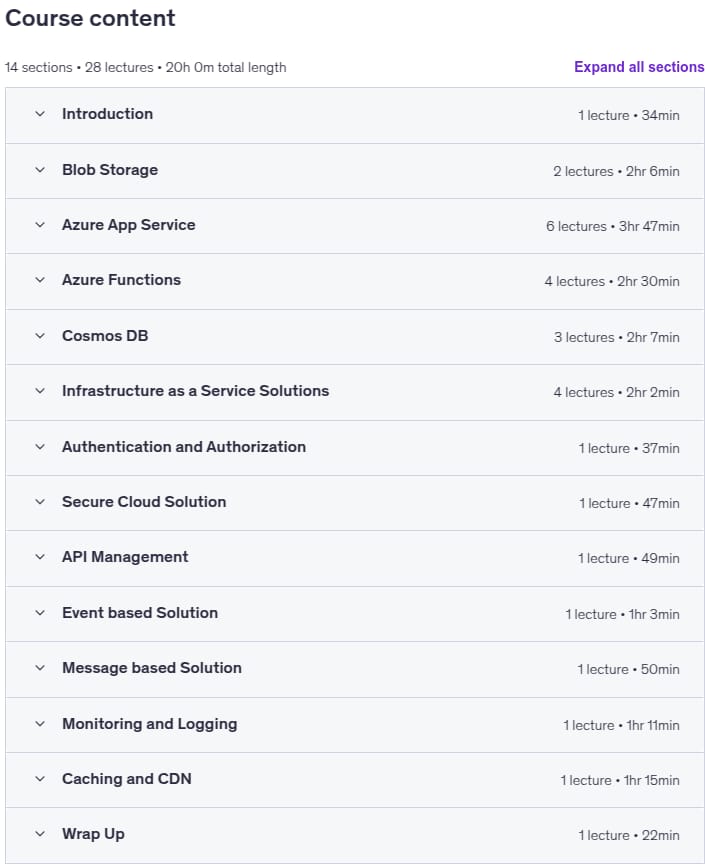 课程主题 · 阿兹 -204• 开发解决方案 Microsoft Azure 2025-4