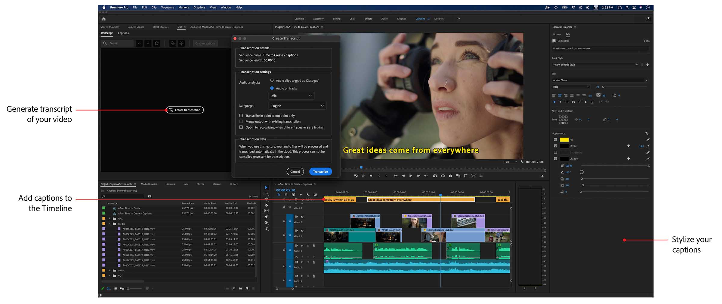 Pictures · Adobe Speech to Text for Premiere Pro 2025 v2.1.6 / v12.0