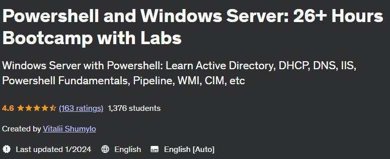 이미지 · 권력과 Windows 서버 : 26+ 시간 Bootcamp Labs와 함께 2024-1