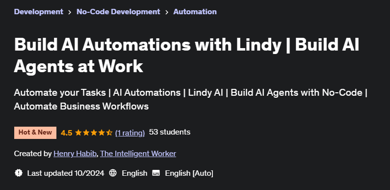 Pictures · Udemy — Build AI Automations with Lindy | Build AI Agents at Work 2024-10