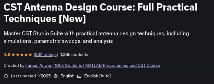 Pictures · Udemy — CST Antenna Design Course: Full Practical Techniques [New] 2025-1