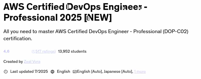 Pictures · Udemy — AWS Certified DevOps Engineer – Professional 2025 [NEW] 2025-7