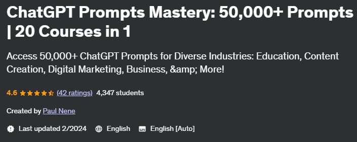 Pictures · ChatGPT Prompts Mastery: 50,000+ Prompts | 20 Courses in 1 2023-11