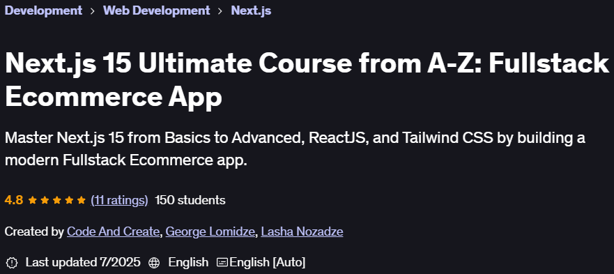 Pictures · Next.js 15 Ultimate Course from A-Z: Fullstack Ecommerce App 2025-4