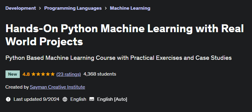 Pictures · Udemy — Hands-On Python Machine Learning with Real World Projects 2024-9