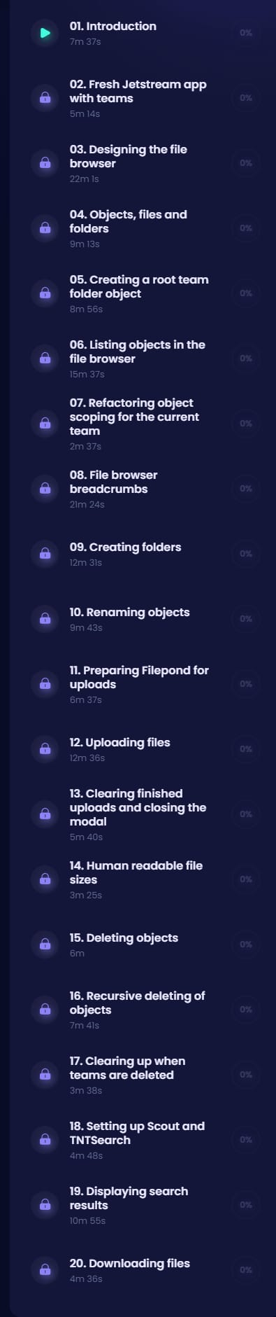 Course topics · Codecourse – Build a Mini Dropbox Clone with Laravel Jetstream 2020-10