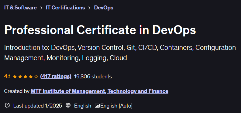 Pictures · Professional Certificate in DevOps 2025-1
