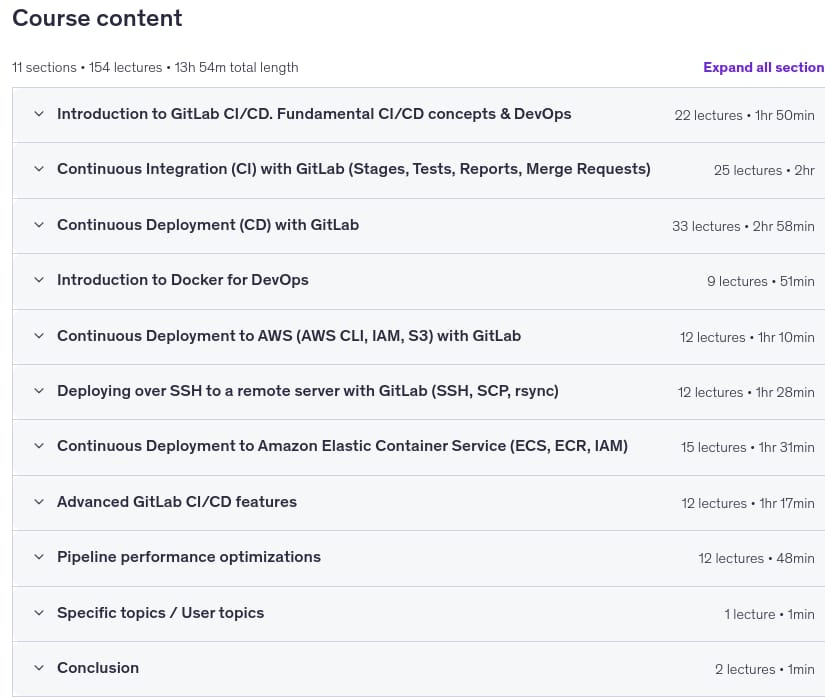 강좌 주제 · GitLab CI/CD : 파이프리, CI / CD 및 DevOps 초보자를 위한 2026-5