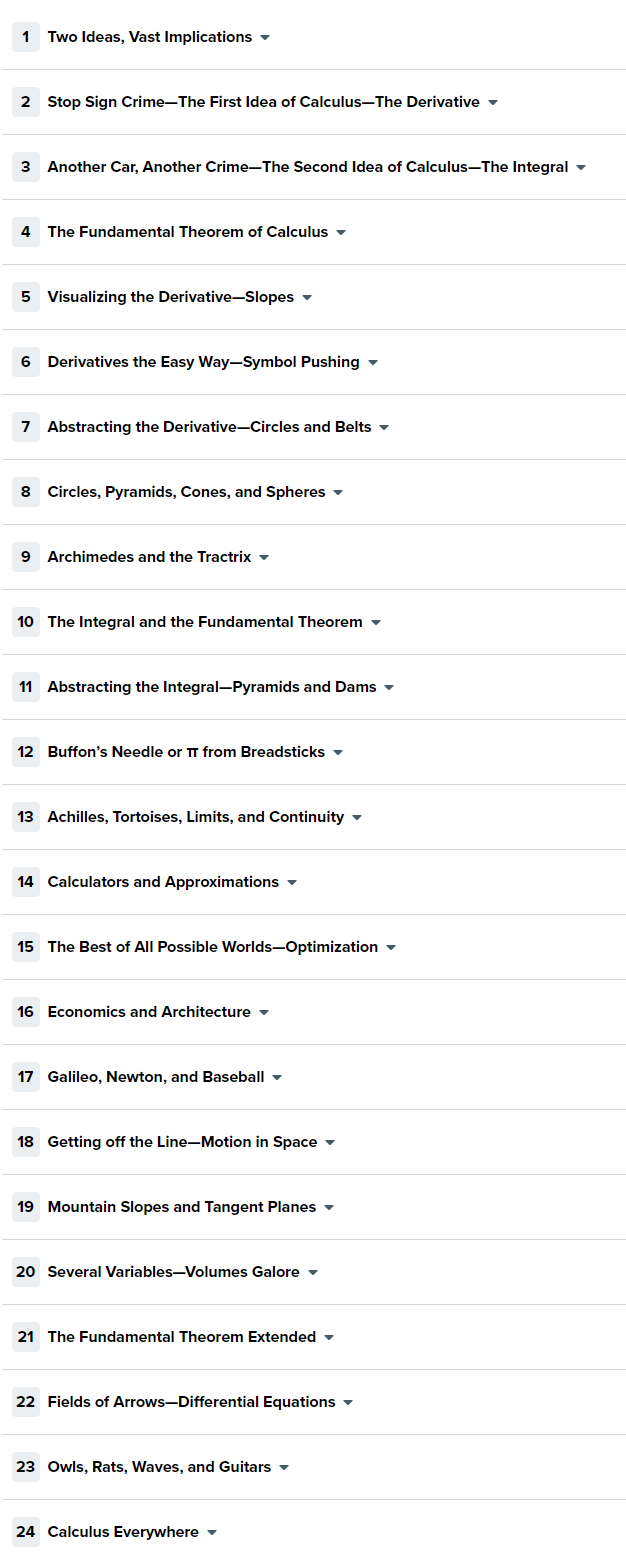 Course topics · thegreatcourses — Change and Motion: Calculus Made Clear, 2nd Edition 2019-5