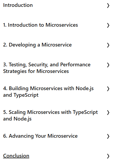 Course topics · LinkedIn — Building Scalable Microservices with TypeScript and Node.js 2025-6