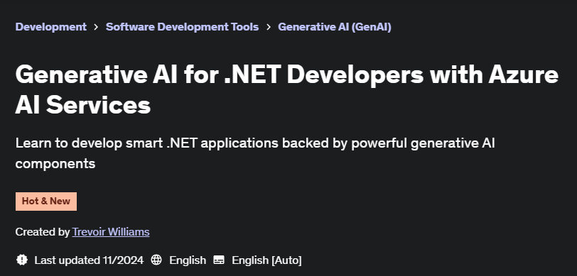 Pictures · Udemy — Generative AI for .NET Developers with Azure AI Services 2024-11