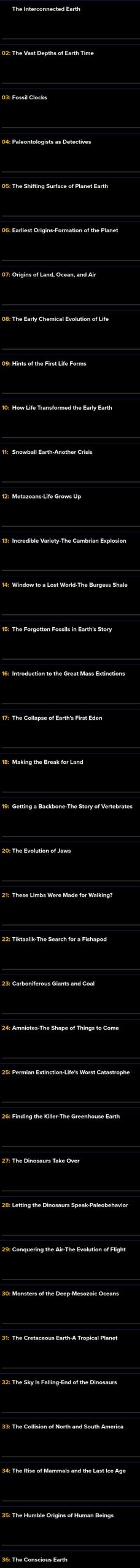 Course topics · A New History of Life 2025-7