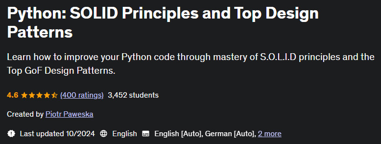 الصور · Python: المبادئ الصلبة وأعلى أنماط التصميم 2024-10