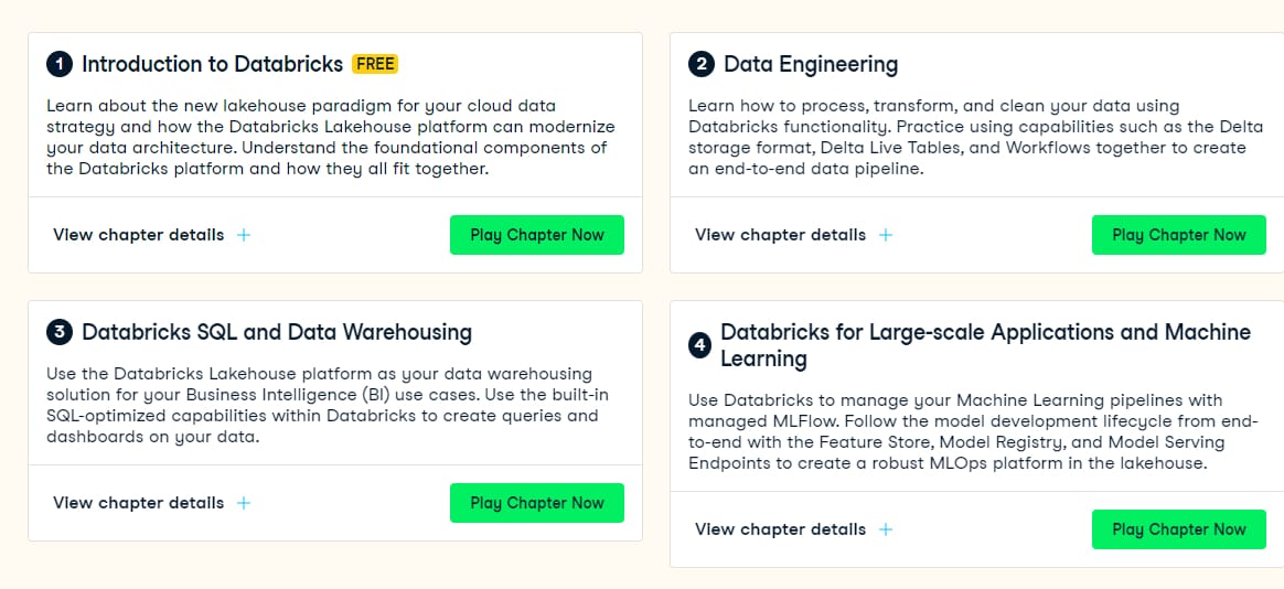 Course topics · Datacamp — Introduction to Databricks 2023-11