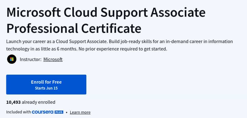 Pictures · Coursera — Microsoft Cloud Support Associate Professional Certificate 2025-6