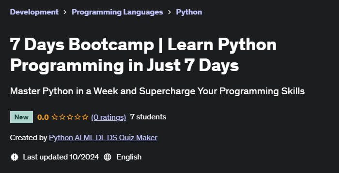 Pictures · Udemy — 7 Days Bootcamp | Learn Python Programming in Just 7 Days 2024-7
