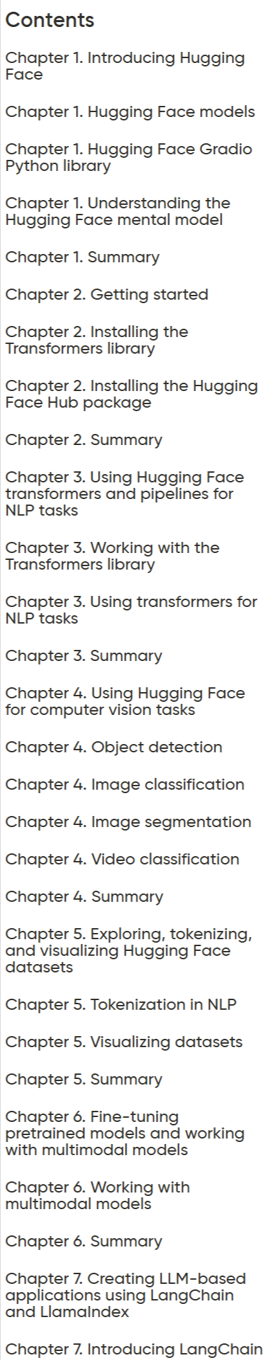 Course topics · Oreilly – Hugging Face in Action, Video Edition 2025-10