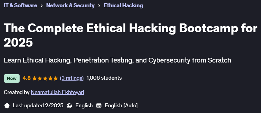 Pictures · Udemy — The Complete Ethical Hacking Bootcamp for 2025 2025-2