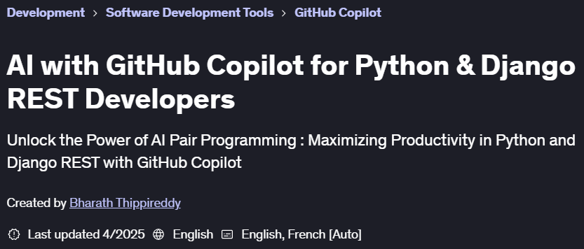 Pictures · Udemy — AI with GitHub Copilot for Python & Django REST Developers 2024-1