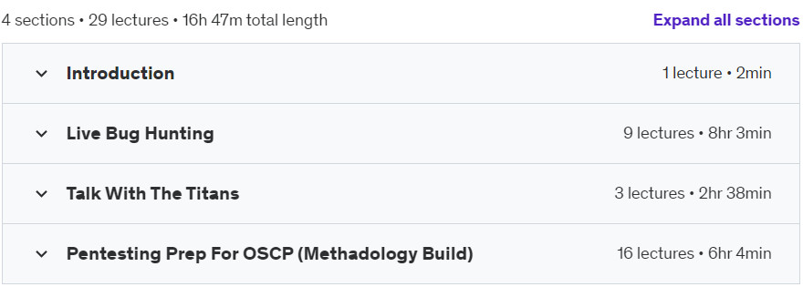 Course topics · Master Ethical Hacking & Bug Bounty-OSCP 2.0 From Scratch 2024-6