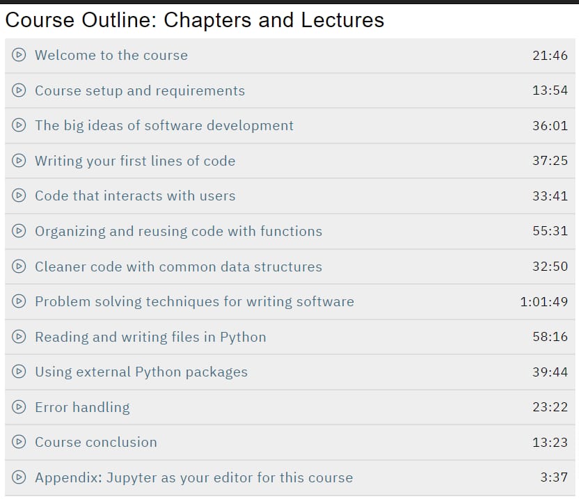 Course topics · TalkPython — Python for Absolute Beginners Course 2022-3