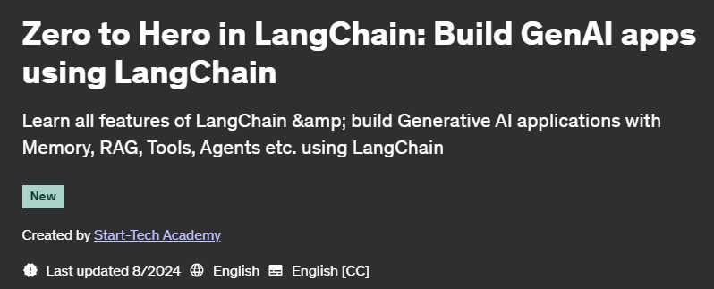 Pictures · Udemy — Zero to Hero in LangChain: Build GenAI apps using LangChain 2024-8
