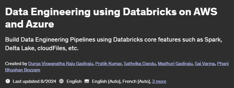 Pictures · Udemy — Data Engineering using Databricks on AWS and Azure 2024-8