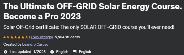 Pictures · Udemy — The Ultimate OFF-GRID Solar Energy Course. Become a Pro 2023 2020-11