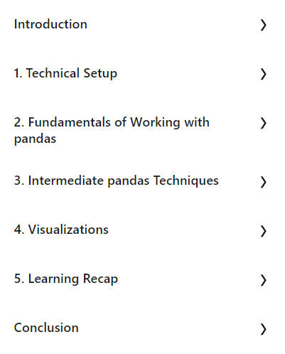 Course topics · pandas Essential Training 2024-5