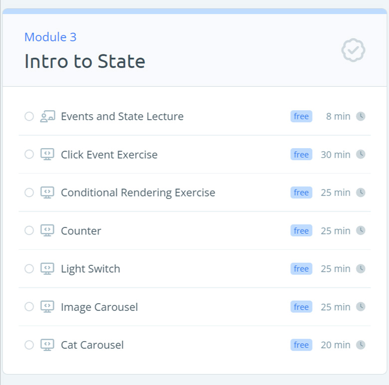 Course topics · React-Formula – Learn Frontend Development 2024-8