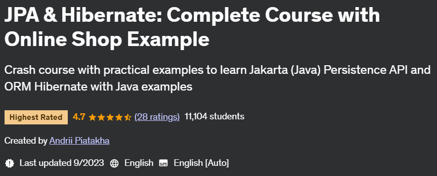 Pictures · Udemy — JPA & Hibernate: Complete Course with Online Shop Example 2023-9