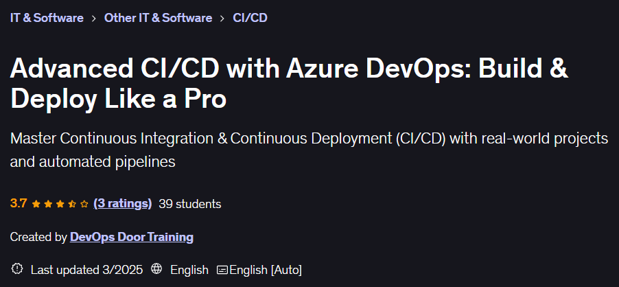 이미지 · 고급 CI/CD Azure DevOps: 건설 & 프로처럼 배치 2025-3