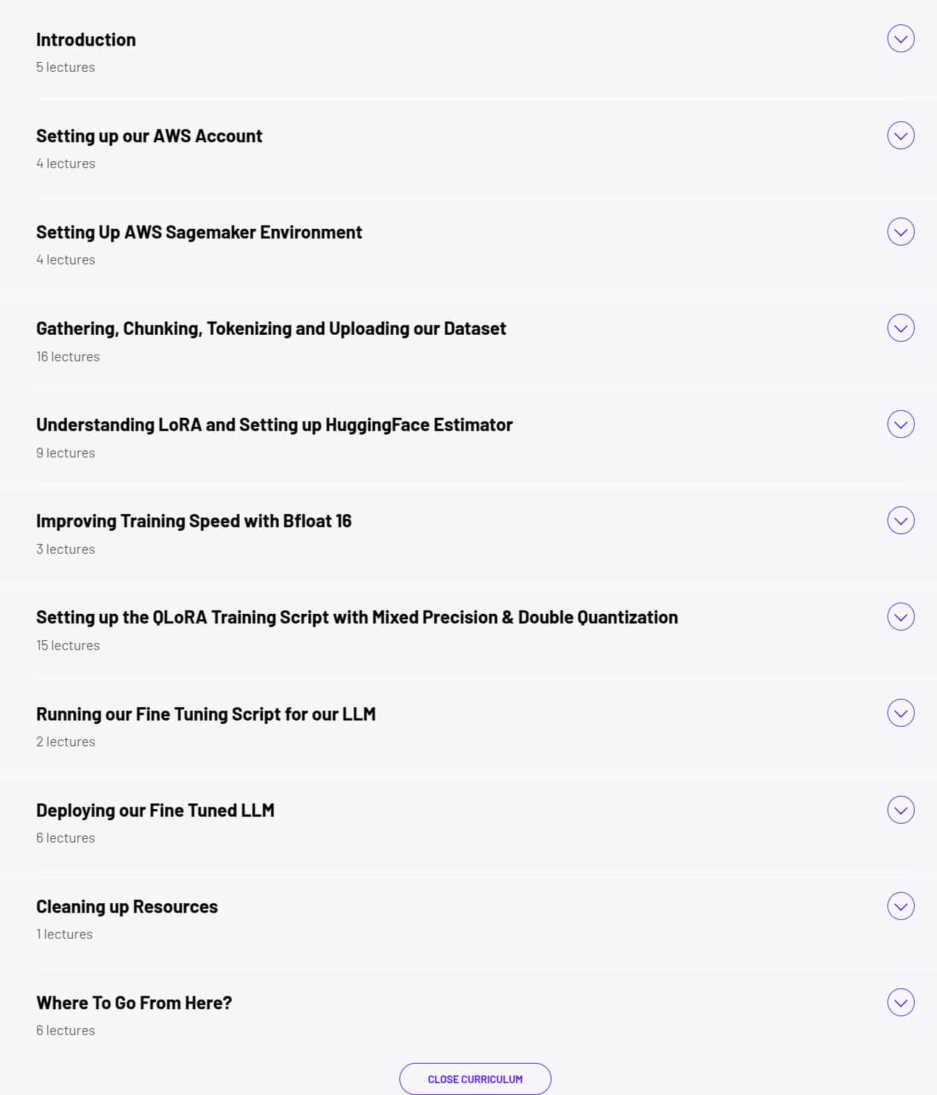 Course topics · ZeroToMastery — AI Engineering: Customizing LLMs for Business (Fine-Tuning LLMs with QLoRA & AWS) 2025-9