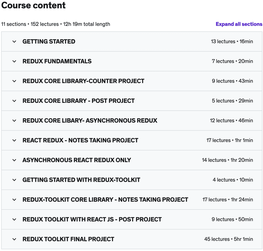 Course topics · Udemy — Redux, React Redux & Redux Toolkit RTK Course 2022-12