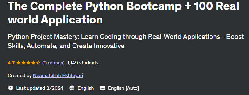 Pictures · Udemy — The Complete Python Bootcamp + 100 Real world Application 2024-1