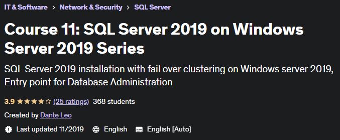 Pictures · Course 11: SQL Server 2019 on Windows Server 2019 Series 2019-11