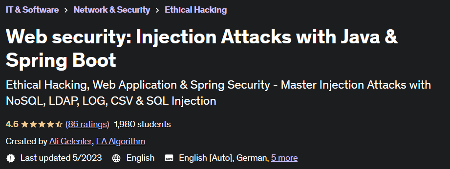 Pictures · Udemy — Web security: Injection Attacks with Java & Spring Boot 2022-11