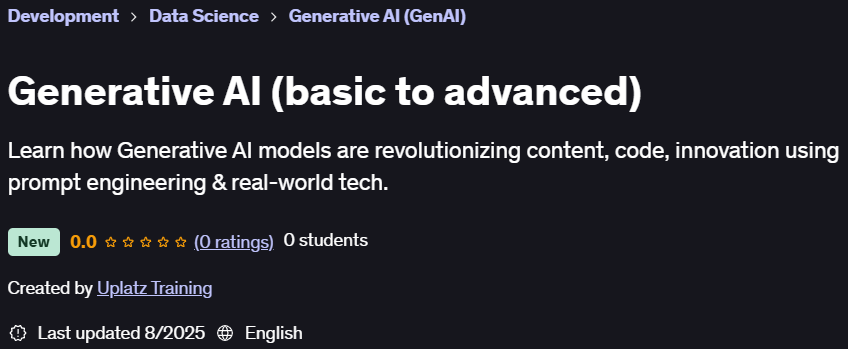 Pictures · Generative AI (basic to advanced) 2025-8