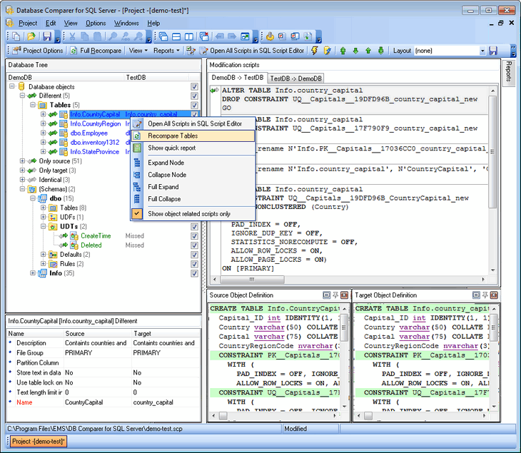Pictures · EMS.DB Comparer for SQL Server v4.1.0.46636