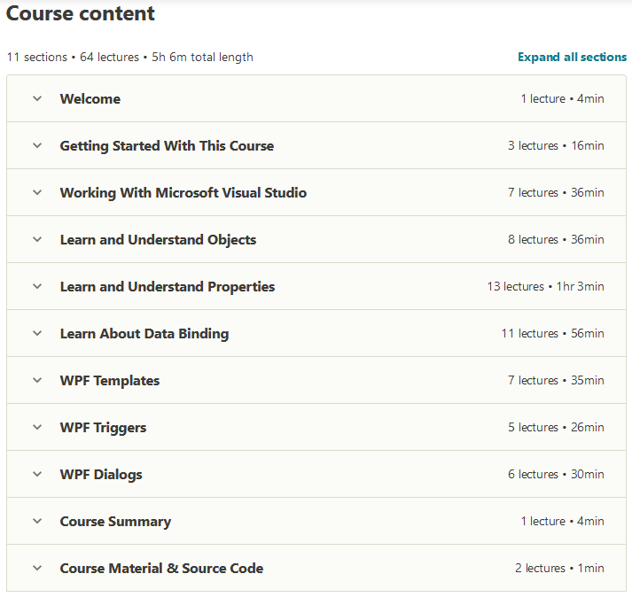 Course topics · Advanced Windows Presentation Foundation (WPF) Course 2020-8