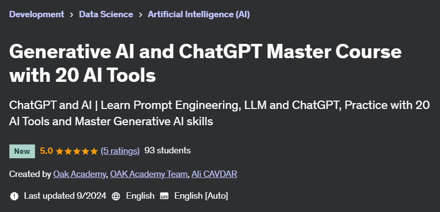 Pictures · Generative AI and ChatGPT Master Course with 20 AI Tools 2024-8