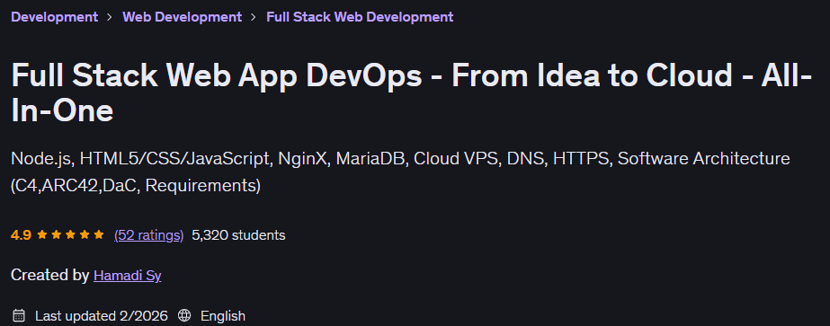 الصور · تطبيق كامل Stack Web App DevOps من الفكرة إلى السحابة - All-in-One 2026-1